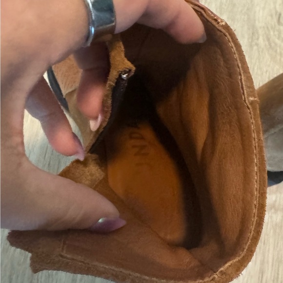 Rotunda Arge Block Heel Boots | Camel Suede + Embossed Leather | Size 7 US 37 EU - Picture 5 of 13